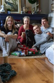 Stevan Ditter with mother Lisa and siblings Paige and Brighton.